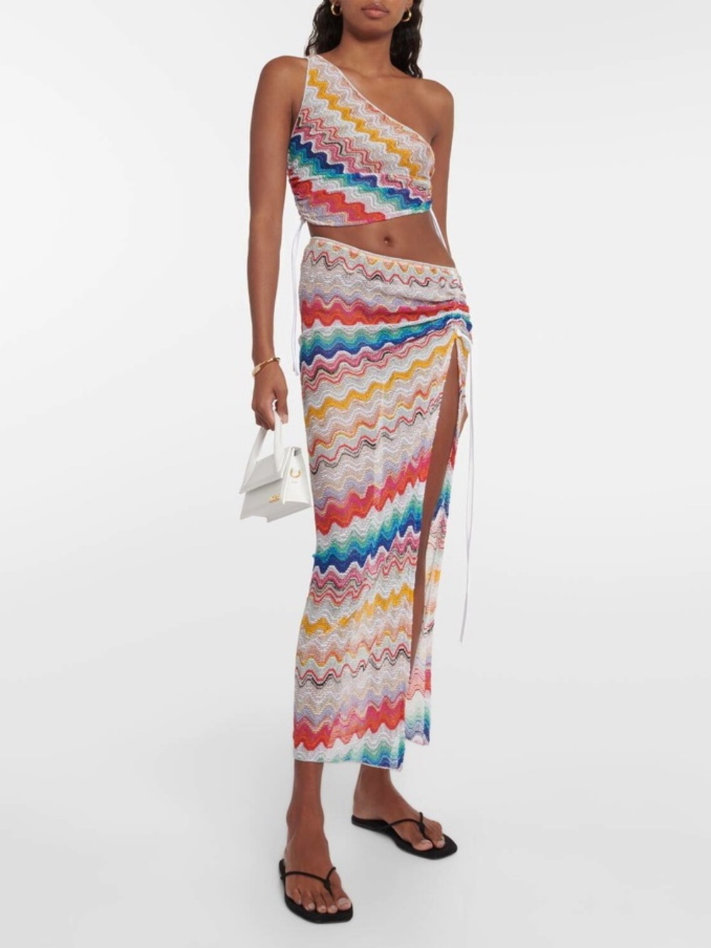 NWT Missoni Co-ord Skirt Set Dress Multi Wave Chevron Colorful Knit Maxi Long
